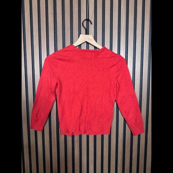 Rosie Neira Sweater Medium Womens Hot Pink Button Front Wool Cardigan - Picture 2 of 7